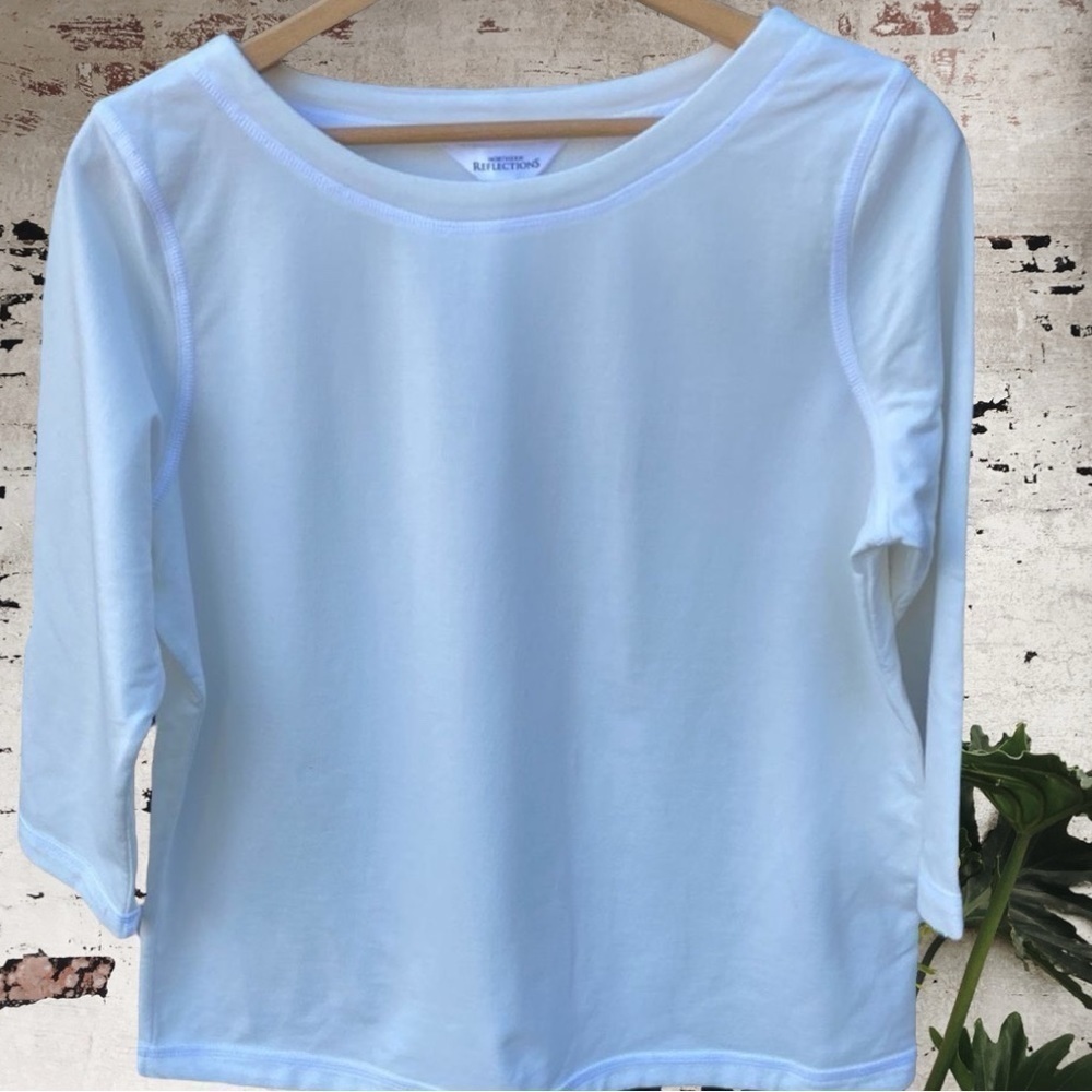 𝅺$ 5 $add on item-Northern Reflections- cream with white stitching 3/4 sleeve - Picture 2 of 9